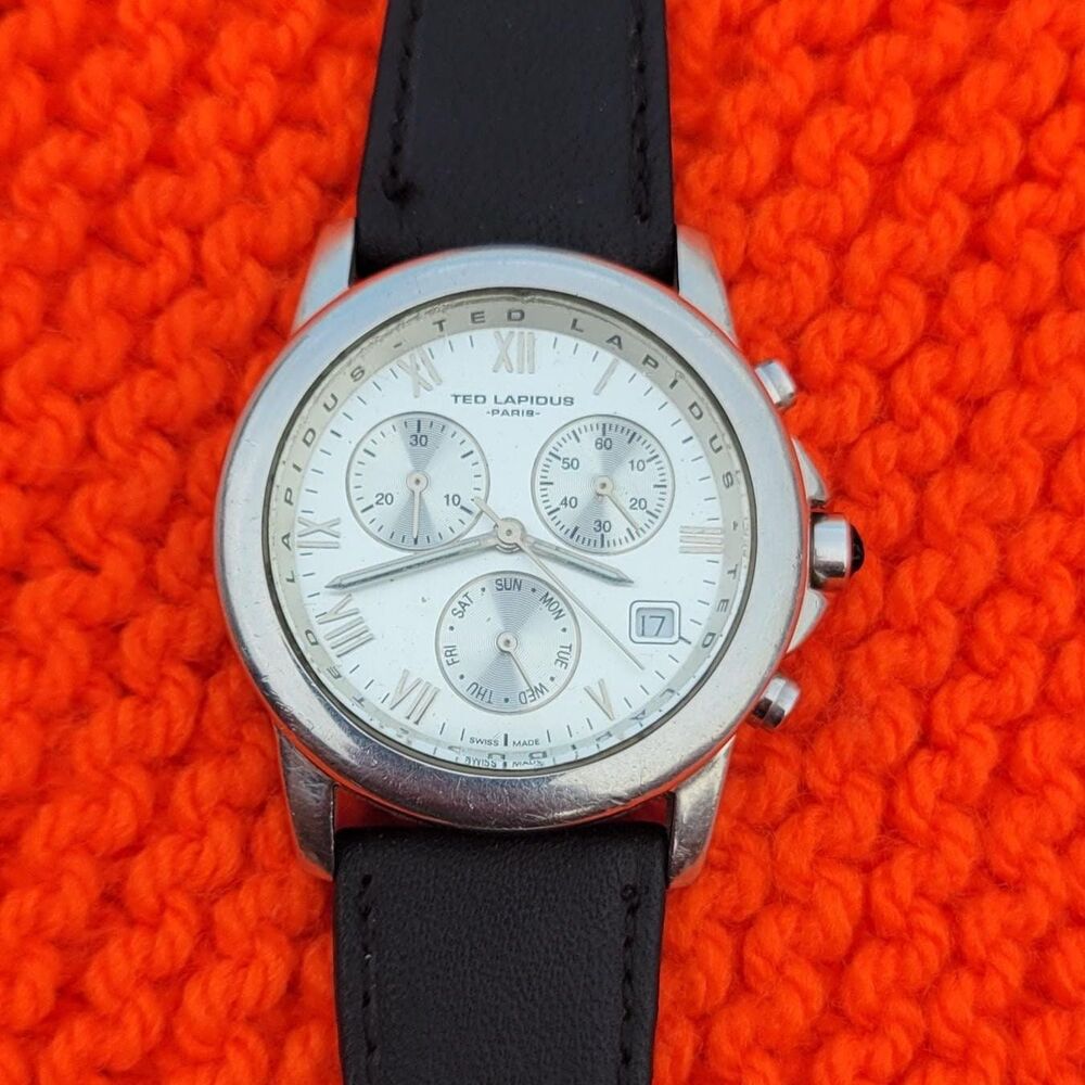 VTG Ted Lepidus Paris Chronograph Watch Stainless Steel Swiss Mvmt Quiet Luxury